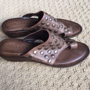 NEW Sesto Meucci Leather Sandals 7.5 Ret $200